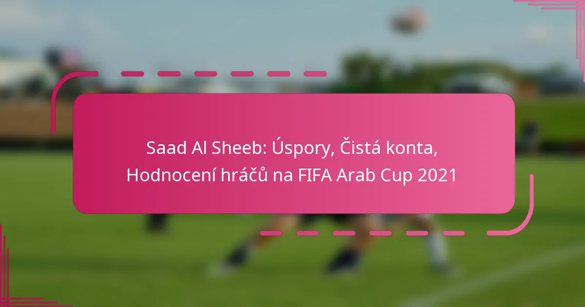 Saad Al Sheeb: Úspory, Čistá konta, Hodnocení hráčů na FIFA Arab Cup 2021