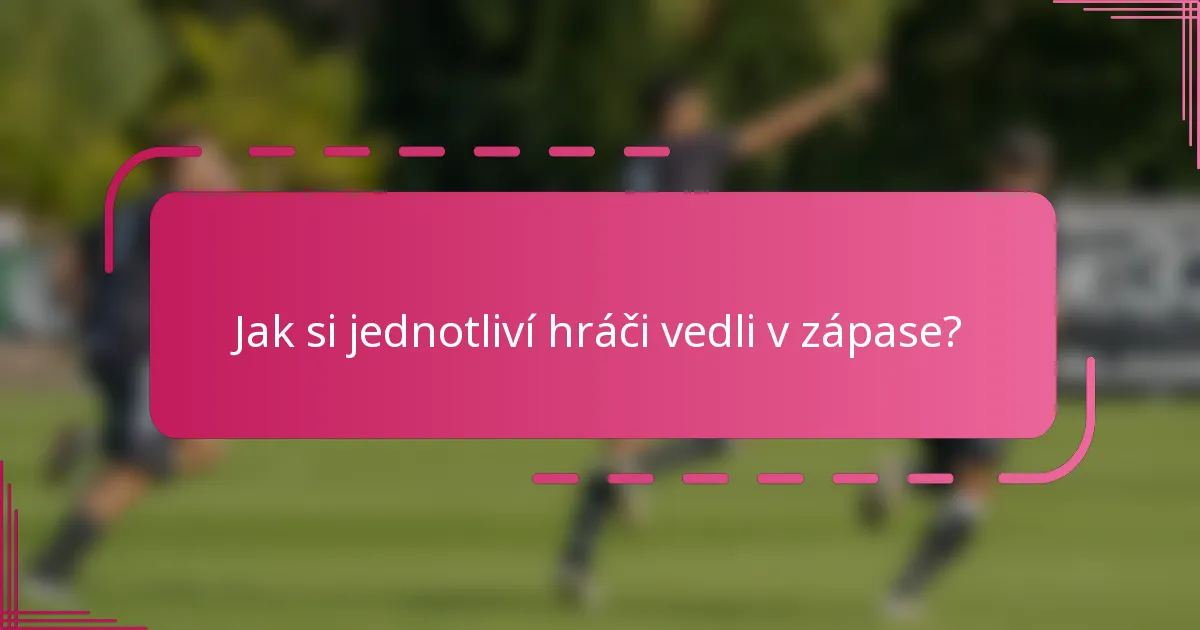 Jak si jednotliví hráči vedli v zápase?