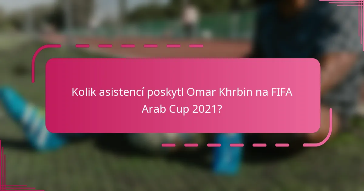 Kolik asistencí poskytl Omar Khrbin na FIFA Arab Cup 2021?